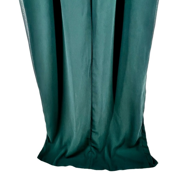 Lulus NWT Glamorous Disposition Emerald Green Ruched Maxi Dress Sz XL Front Slit - Picture 10 of 15